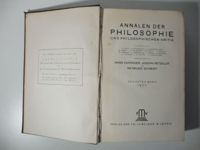 Annalen der Philosophie und philosophischen kritik